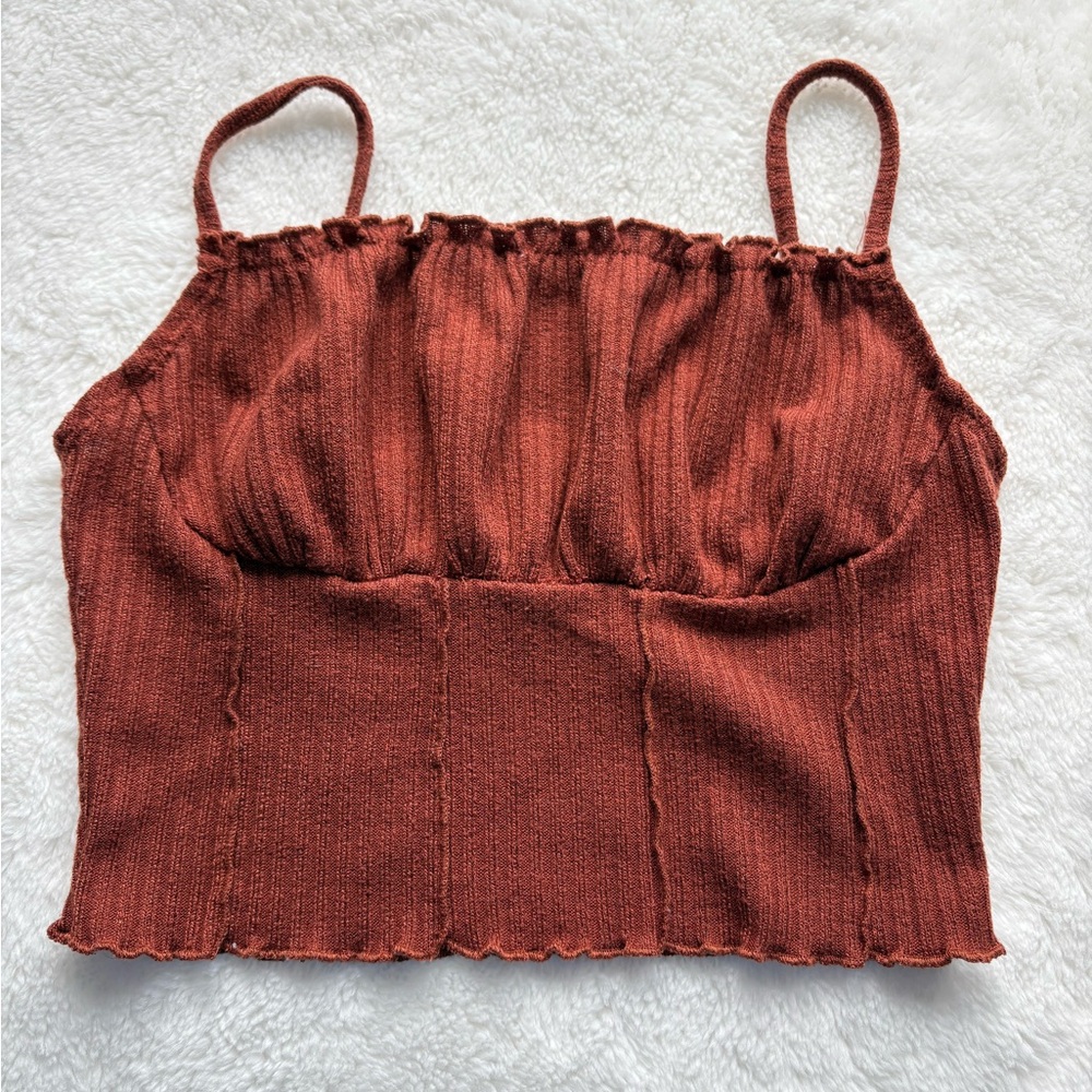 Rust Ribbed Camisole Top - Picture 2 of 5